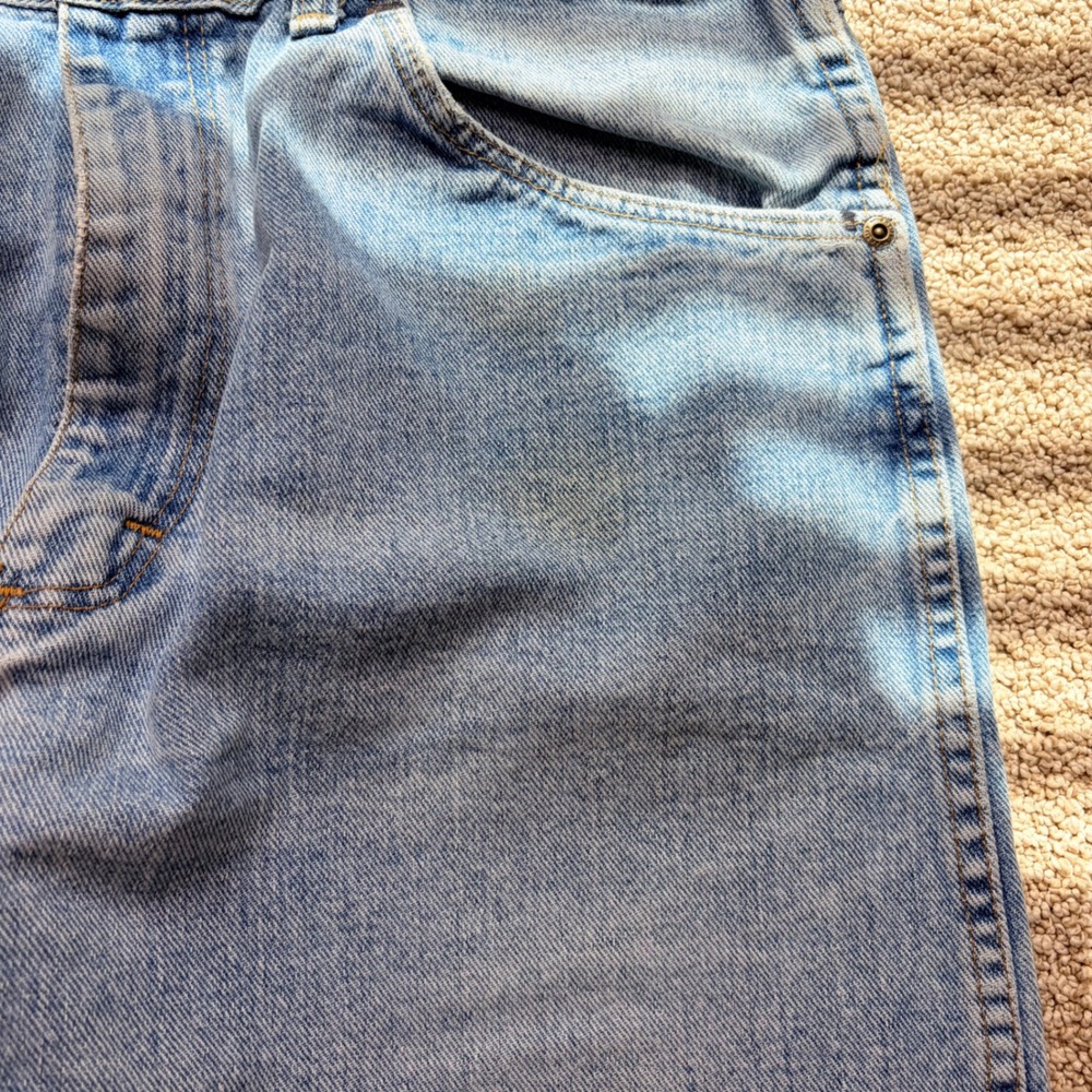 Vintage Wrangler Mens Light Wash Denim Jeans Made in USA 36x30 (35x29) Blue - Picture 4 of 7